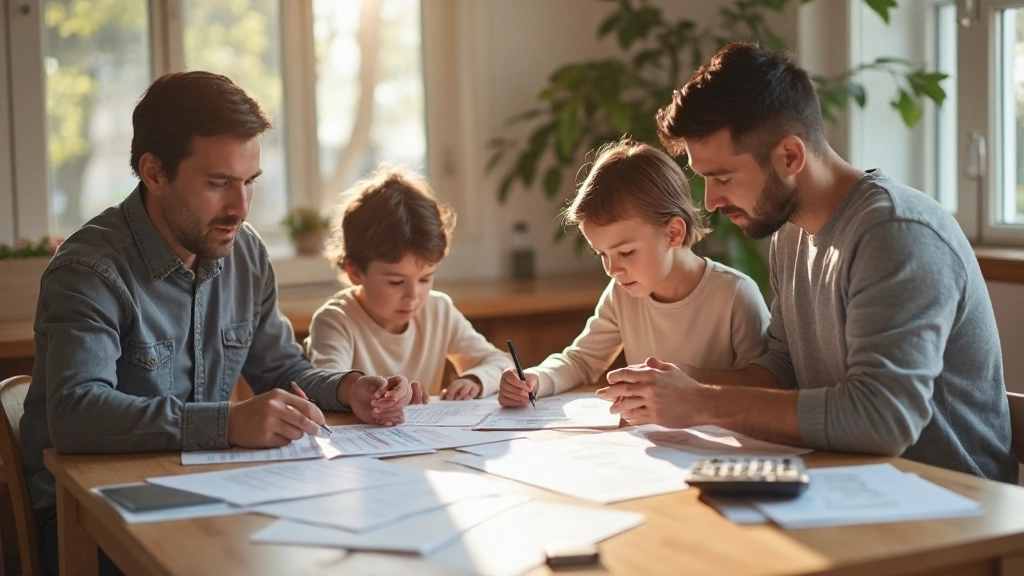 Семейный бюджет с калькулятором и финансовыми записями на столе